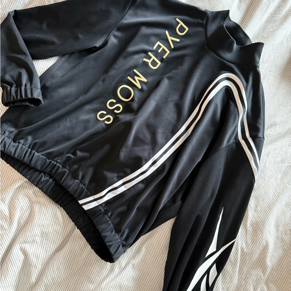 Black and Gold Reebok X Pyer Moss Mock Neck Sweatshirt
